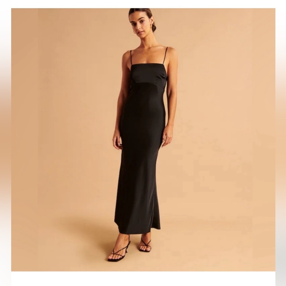 Abercrombie • Satin Cowl Back Slip Midi Dress in Green Apple • Size Large - Picture 5 of 6